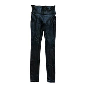 SPANX black faux leather leggings size S